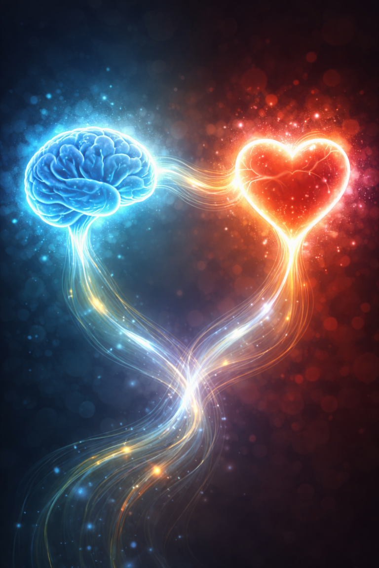 Illustration du lien entre cerveau et cœur – gestion des émotions