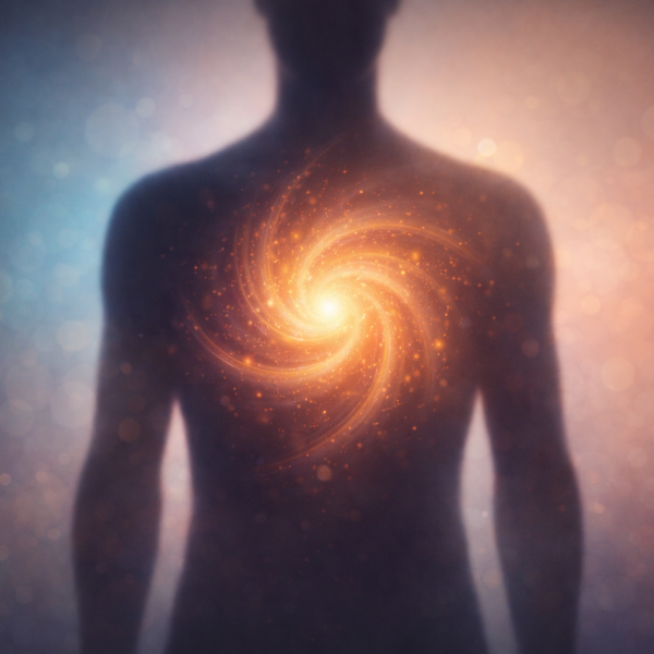 Silhouette humaine illustrant l’émotion ressentie dans le corps au niveau de la poitrine